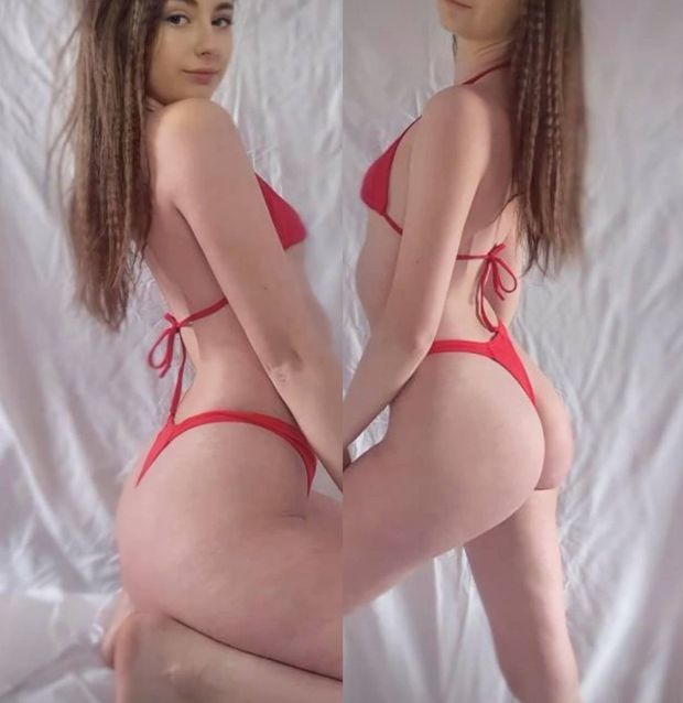 teen red bikini ass