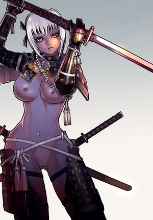 A hentai samurai and her sword