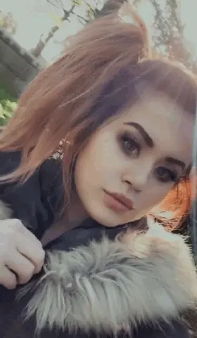 Big tit redhead flashing