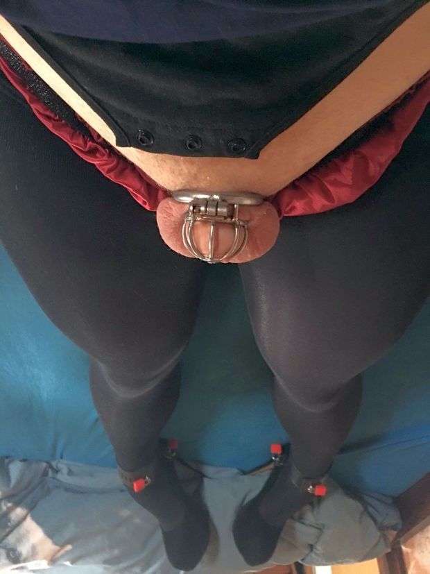 sexy caged sissy