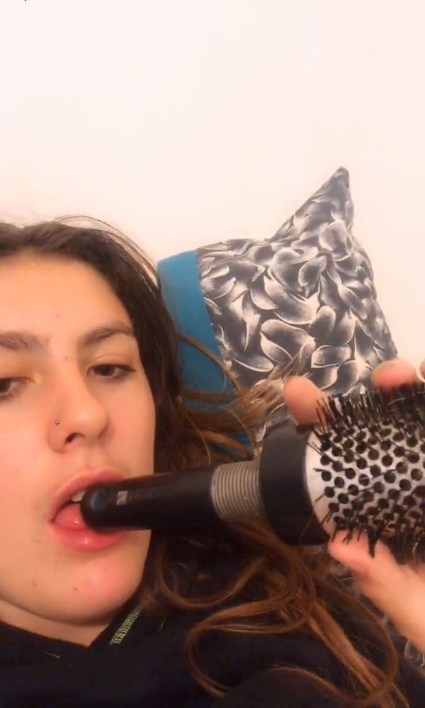 Teen Licking Brush