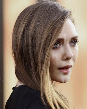Elizabeth Olsen public cumshot