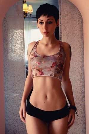 Short Hair Alt Hottie In A Crop Top