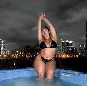 Tabria Majors in a hot tub