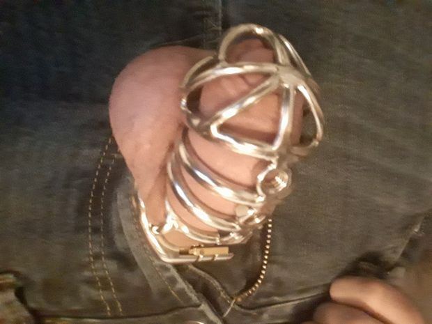 My pathetic locked up cock