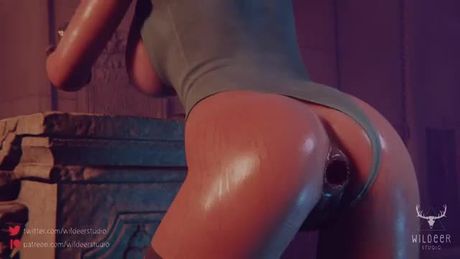 Lara opening the anal gate