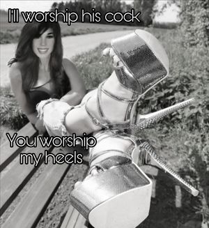 My hotwife demanded that I worship her heels and feet