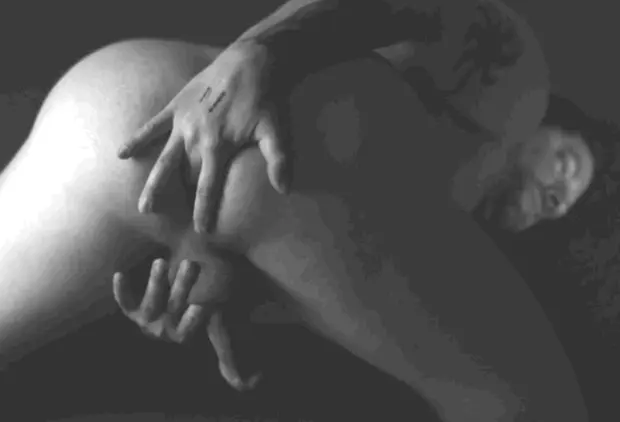 Solo male ass fingering and hard cock