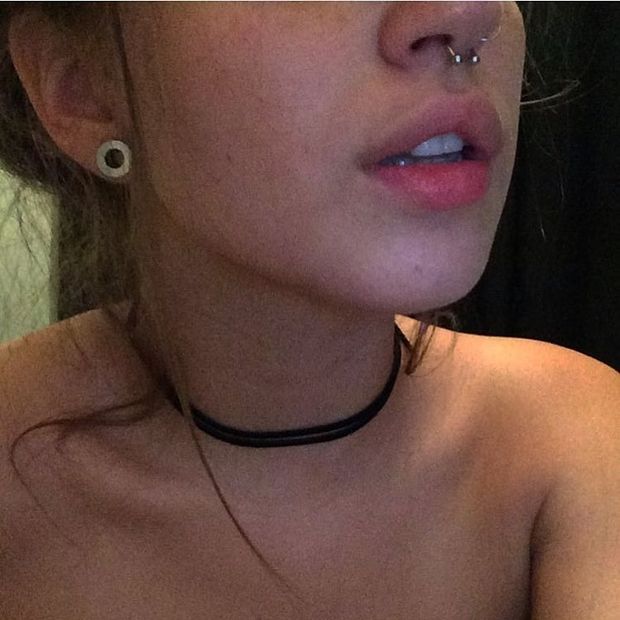 Emo teen with choker