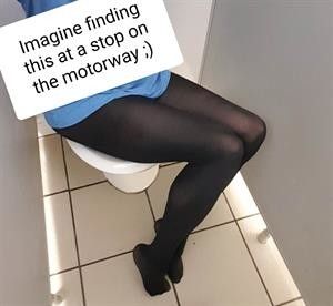 Sissy slut waiting in restroom for a big cock