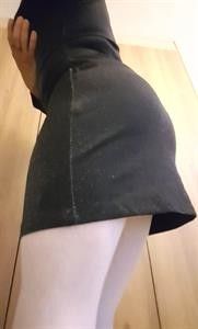 My shirt skirt and white stockings