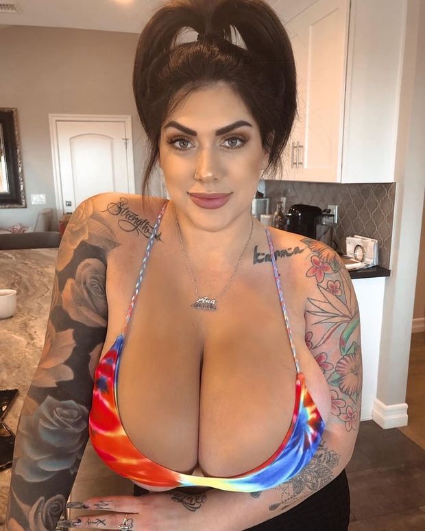 Tiny Bikini Top Cleavage