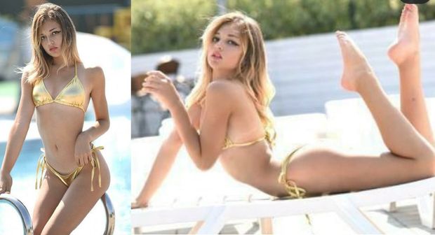 teen gold bikini
