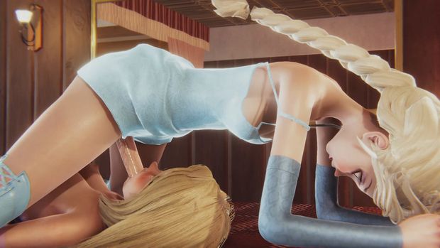 Futa - Tangled Rapunzel gets creampied by Frozen Elsa - 3D Porn