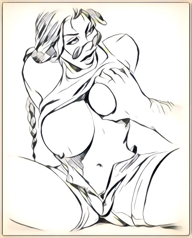 Grabbing big boob cartoon