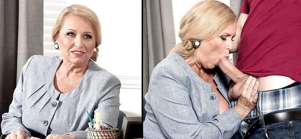 Sweet granny sucking big cock