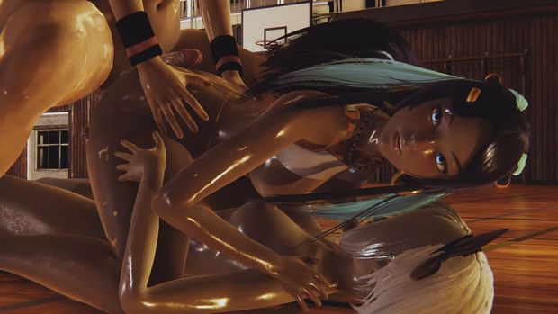 Pokemon - Triple Futa - Nessa x Hilda x Bea - 3D Porn