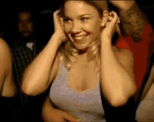 Chick flahes boobs at the club