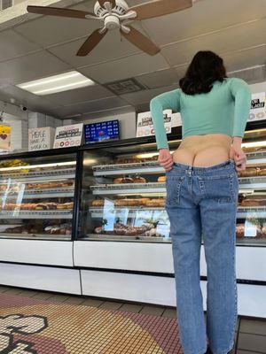 Flashing ass in store
