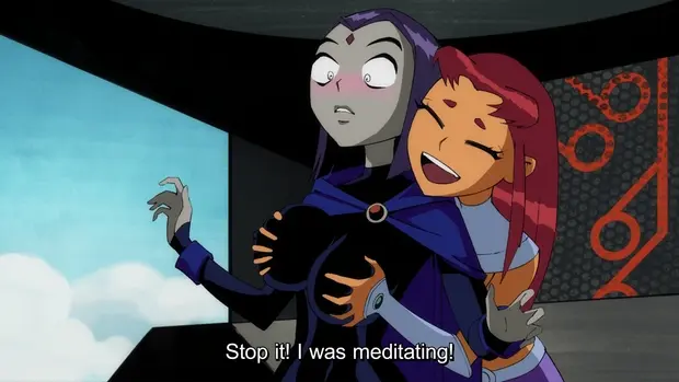 Starfire groping Raven