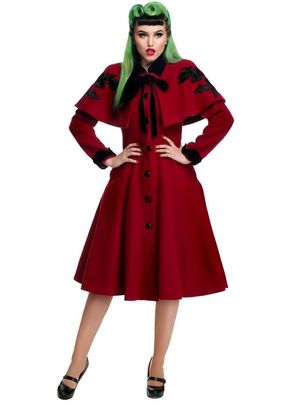 Manteau + Cape Pin-Up Rockabilly Vintage Collectif Claudia Roses. ❤️