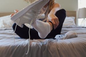 You can feel the smell after the sneaker slipped