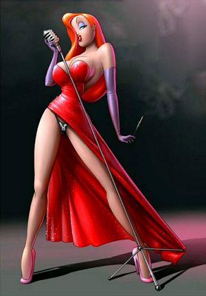 Jessica Rabbit singing on stage, what a whore!