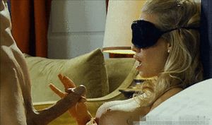 You blindfolded feeling how hard you make my cock