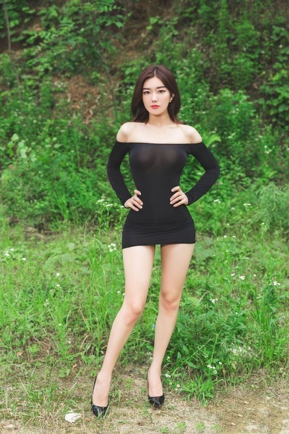 black asian dress