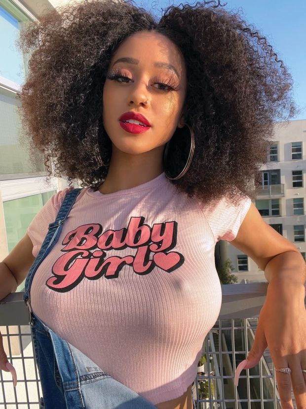 Stormi Maya and her erect nipples