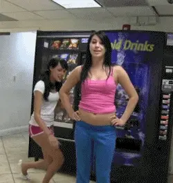 Hot chick getting her pants pulled down