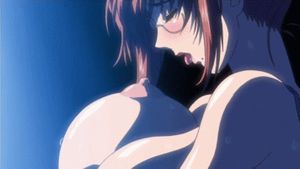 Anime chick sucking her nipple