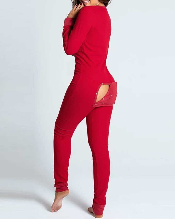 Full body red pajamas, with back opening. ❤️