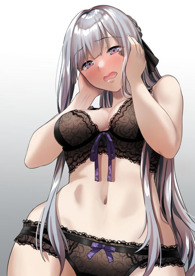"Really seeing me in lingerie gave you an erection, I'm very surprised I think I'll help you with that"