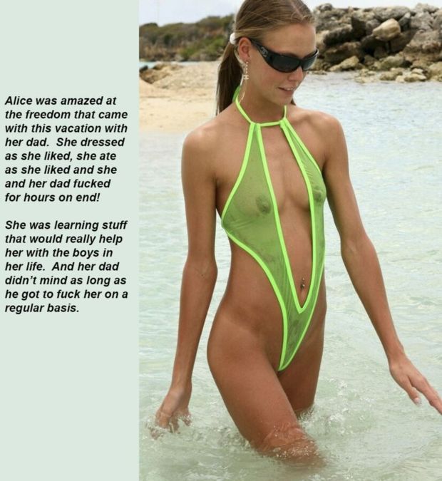 pigtail babe in a sheer swimsuit