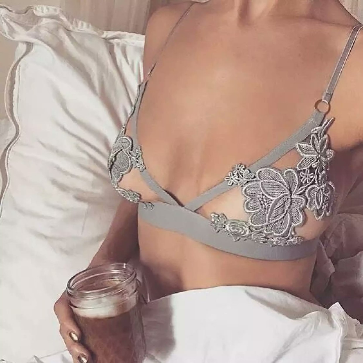Transparent Gray Bra. ❤️