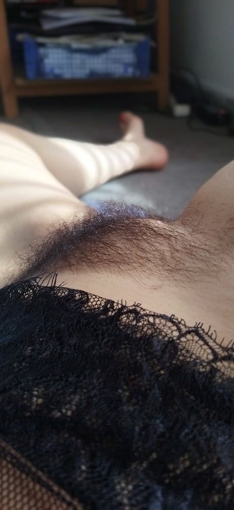 black hair under black lace