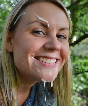 just an ordinary average whore...with CUM on her face!