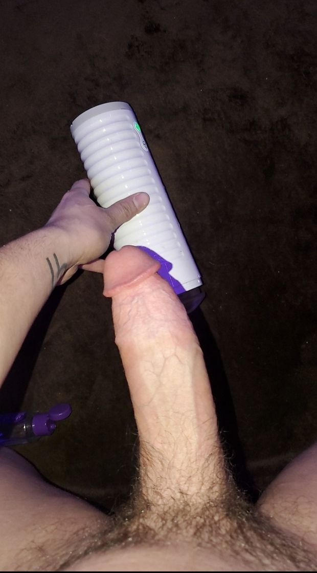 Big white cock about to fuck my fleshlight