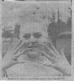 Even in the 1960s, long nails were popular.