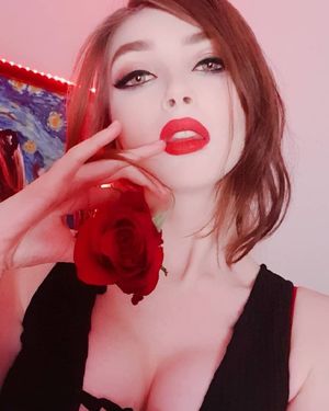 Sexy teen with red lips