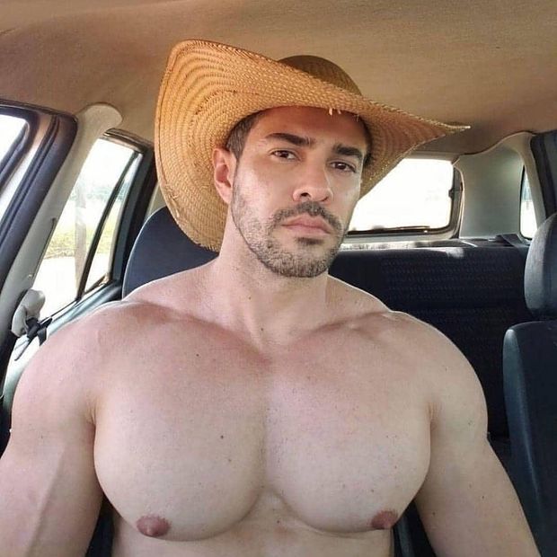 Cowboy with Big Muscle Tits