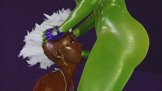Futa - X Men - Storm gets creampied by She Hulk - 3D Porn