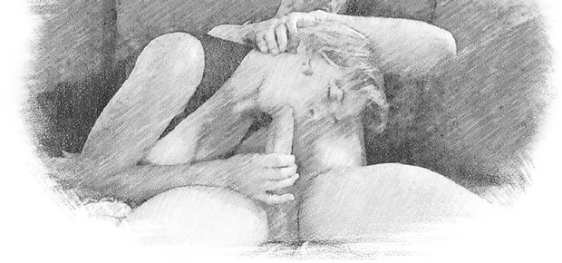 Black and white blowjob sketch