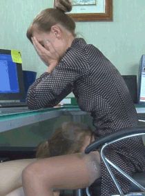 I can't believe the new intern ate my pussy tongue fucking me at my desk