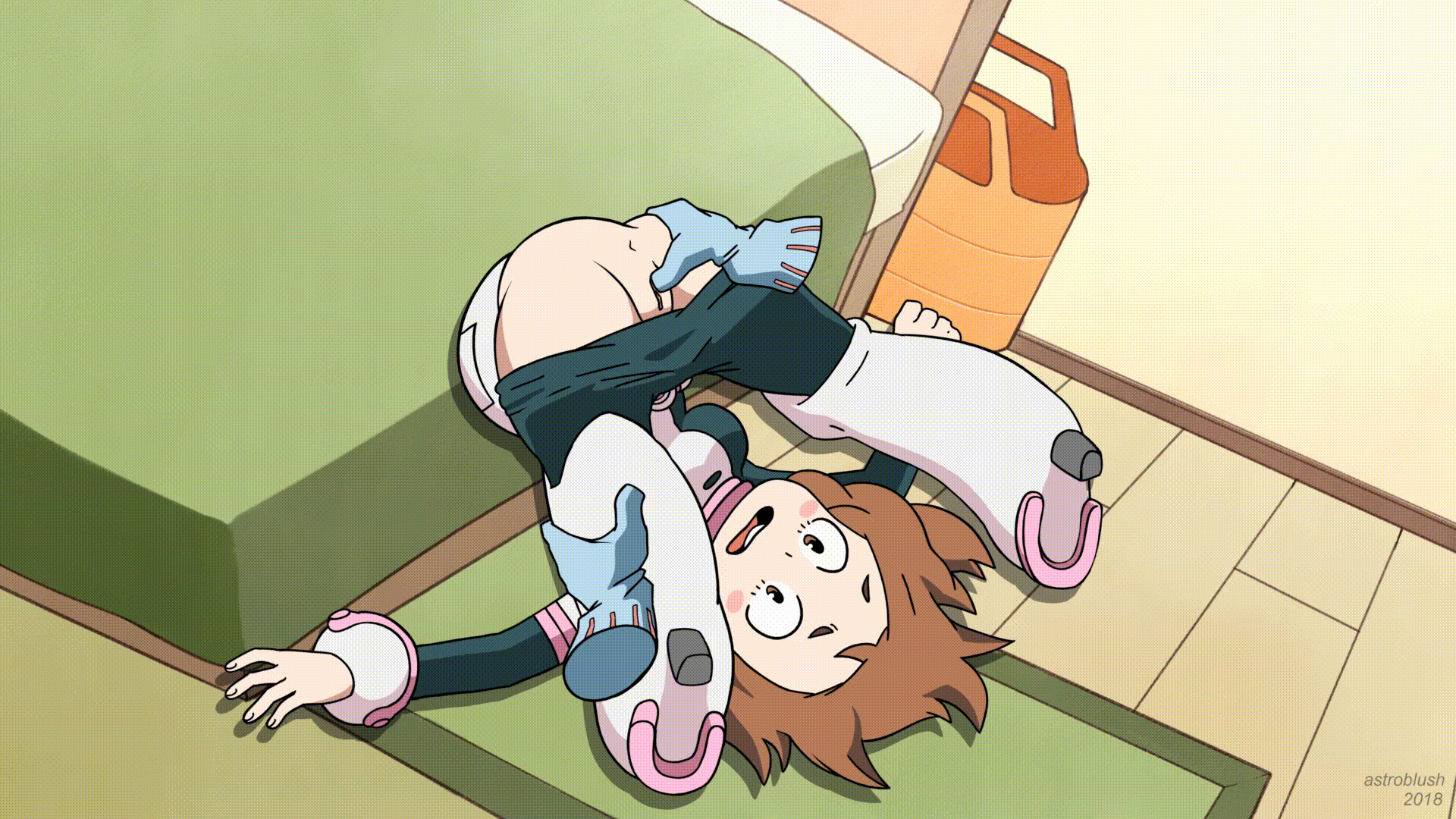 Uraraka fingers herself in suit - Hero Academia