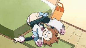 Uraraka fingers herself in suit - Hero Academia