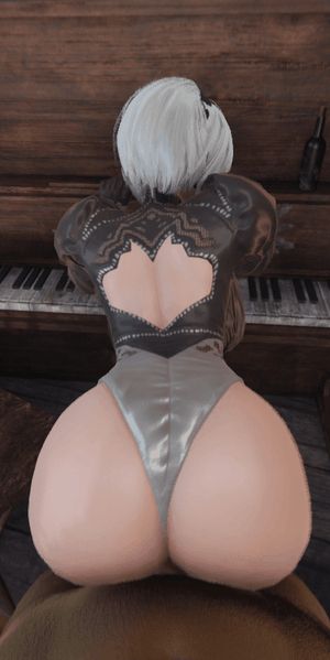 2B perfect ass doggy style - 3D hentai