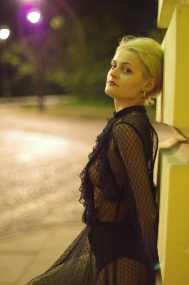 Sheer dress no bra