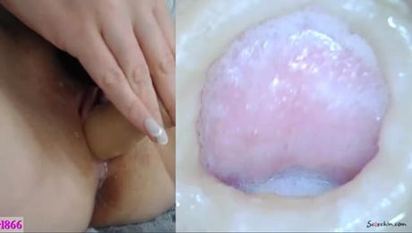 Now that is quite a view inside Dani's pussy with her camtoy #Pussy #Teen #InsideView #Wet